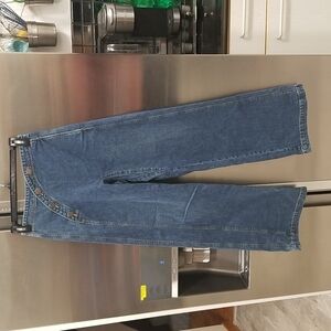 💕RACHEL COMEY💕 High Rise Wide Leg  Jeans Front Curved Button Detail - 2 NWT